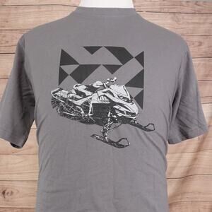 Lynx Shirt Mens Large Gray Snowmobile Graphic Tee Tagless Cotton Winter Sports